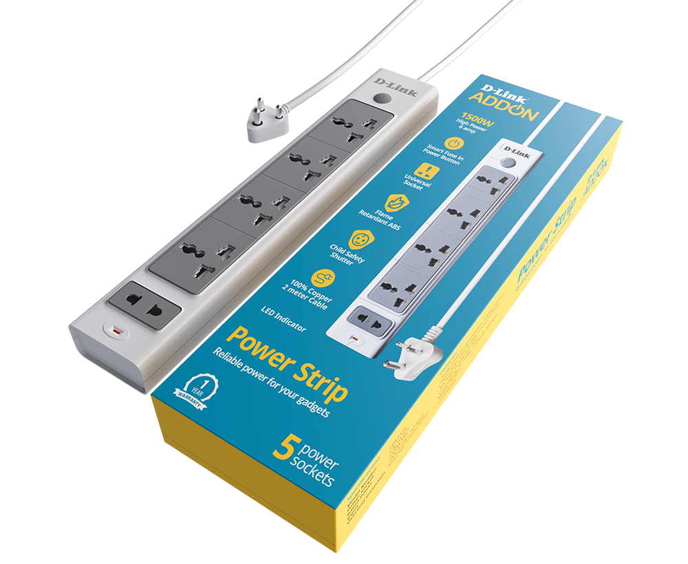 Power Strip with 5 power sockets DPA-F431